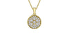 Yellow Gold Diamond Circle Pendant Necklace.