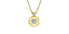 Yellow Gold, White Gold Diamond Circle Pulse Pendant Necklace.