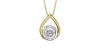 Yellow Gold, White Gold Diamond Drop Pulse Pendant Necklace.