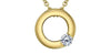 Yellow Gold Canadian Diamond Circle Pendant Necklace.