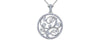 White Gold Canadian Diamond Circle Pendant Necklace.