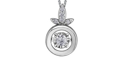 White Gold Diamond Drop Pendant Necklace.