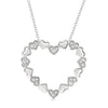 Sterling Silver Diamond Heart Pendant Necklace.