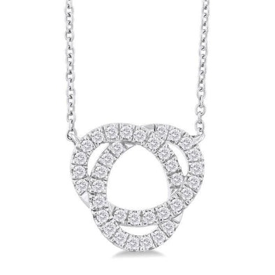 White Gold Diamond Trinity Pendant Necklace.