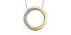 White Gold Diamond Circle Pendant Necklace.