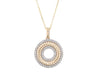 Yellow Gold Diamond Circle Pendant Necklace.