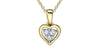 Yellow Gold Canadian Diamond Heart Pendant Necklace.