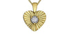 Yellow Gold Diamond Heart Pendant Necklace.