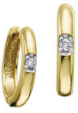 Yellow Gold Canadian Diamond Hoop Earrings