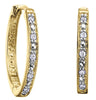 Yellow Gold Diamond Hoop Earrings.