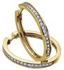 Yellow Gold Diamond Hoop Earrings.