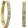 Yellow Gold Diamond Hoop Earrings.