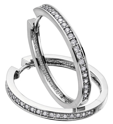 White Gold Diamond Hoop Earrings