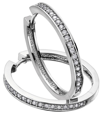 White Gold Diamond Hoop Earrings