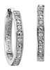 White Gold Diamond Hoop Earrings.