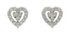 White Gold Diamond Heart Stud Earrings