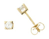 Yellow Gold Diamond Stud Earrings.