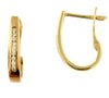 Yellow Gold Diamond Hoop Earrings.