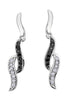 White Gold Black and White Diamond Drop Earrings.