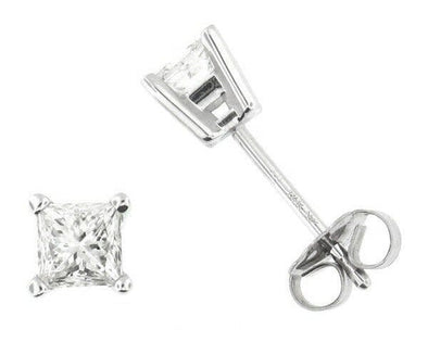 White Gold Diamond Stud Earrings.