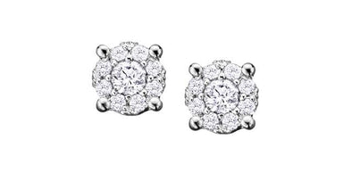 White Gold Diamond Stud Earrings.