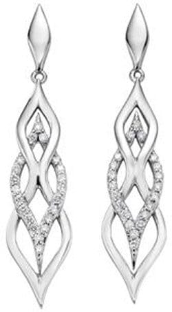 White Gold Diamond Drop Earrings.