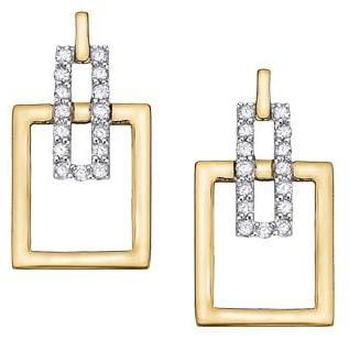 Yellow Gold Diamond Stud Earrings. Earring