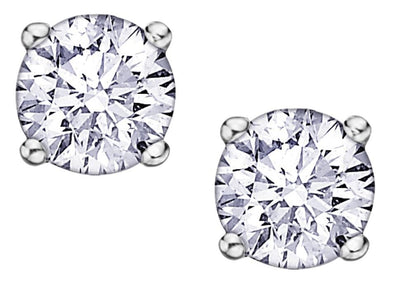 White Gold Canadian Diamond Stud Earrings