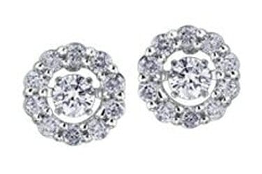 White Gold Diamond Pulse Stud Earrings.