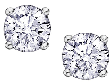 White Gold Canadian Diamond Stud Earrings