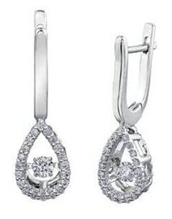 White Gold Diamond Huggie Earrings.