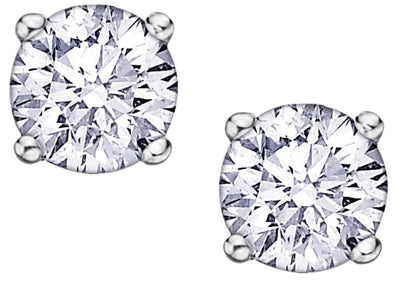 White Gold Canadian Diamond Stud Earrings