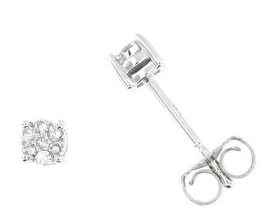 White Gold Diamond Stud Earrings.