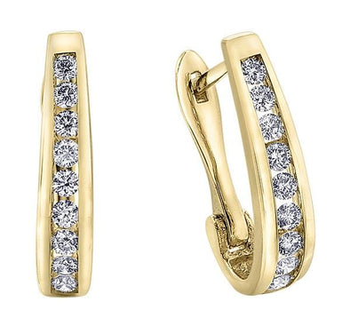 Yellow Gold Diamond Hoop Earrings