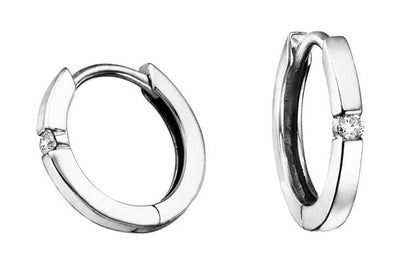 White Gold Diamond Hoop Earrings