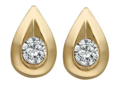 Yellow Gold Diamond Stud Earrings