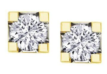 Yellow Gold Canadian Diamond Stud Earrings