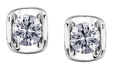 White Gold Canadian Diamond Stud Earrings