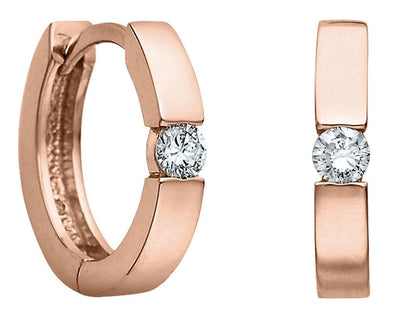 Rose Gold Diamond Huggie Earrings