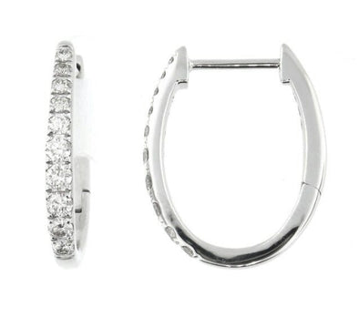 White Gold Diamond Hoop Earrings.