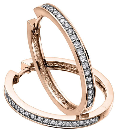 Rose Gold Diamond Hoop Earrings