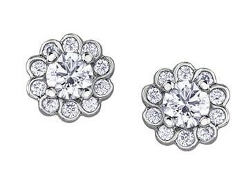 White Gold Canadian Diamond Stud Earrings