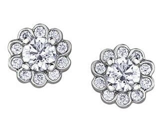 White Gold Canadian Diamond Stud Earrings