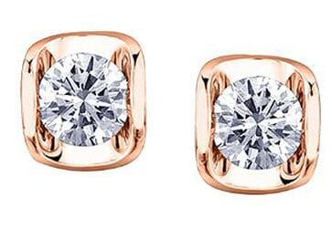 Rose Gold Canadian Diamond Stud Earrings