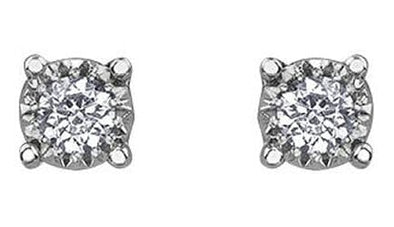 White Gold Diamond Stud Earrings.