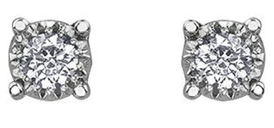 White Gold Diamond Stud Earrings.