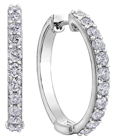 White Gold Diamond Hoop Earrings