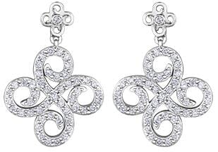 White Gold Diamond Drop Earrings