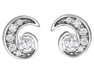 White Gold Canadian Diamond Stud Earrings.