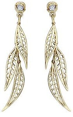 Yellow Gold Canadian Diamond Drop Earrings.